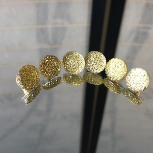 Yellow Faux Crystal Flat Back‎ Post Earrings